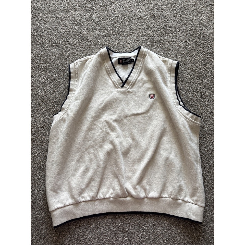 Mens‎ Chaps By Ralph Lauren Beige Sweater Vest Size XL